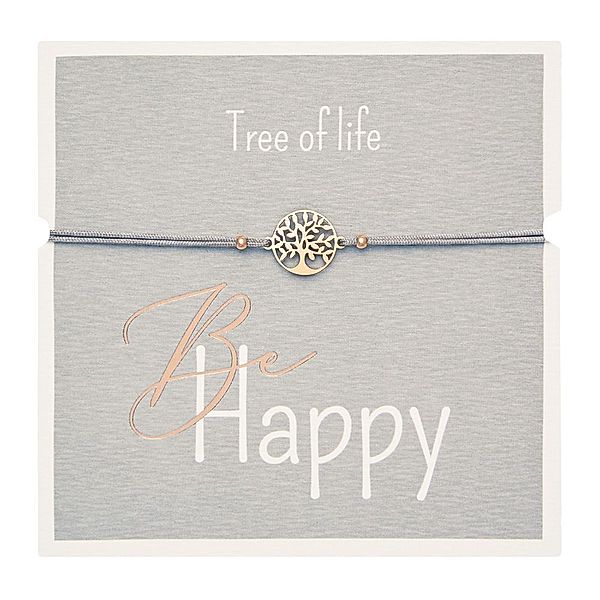 Armband - Be Happy - rosévergoldet - Baum des Lebens