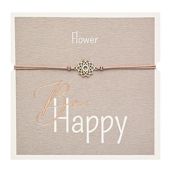 Armband - Be Happy - rosévergoldet - Blume