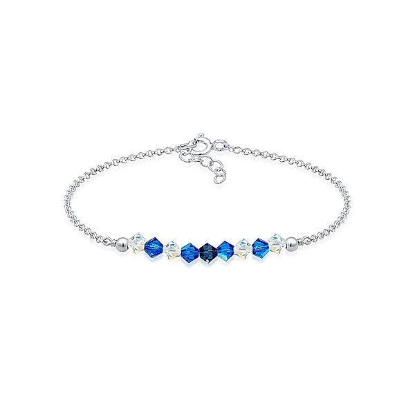 Elli Armband BEADS BLAU SWAROVSKI® KRISTALLE 925er Sterling Silber