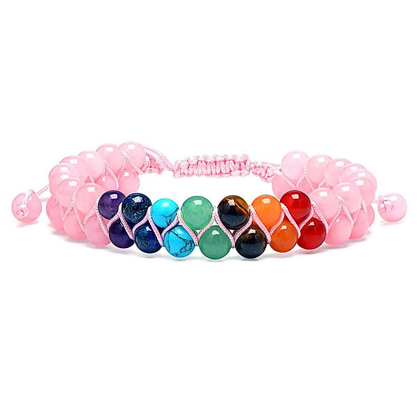 Armband Chakra Rosenquarz- und Chakra Edelsteine