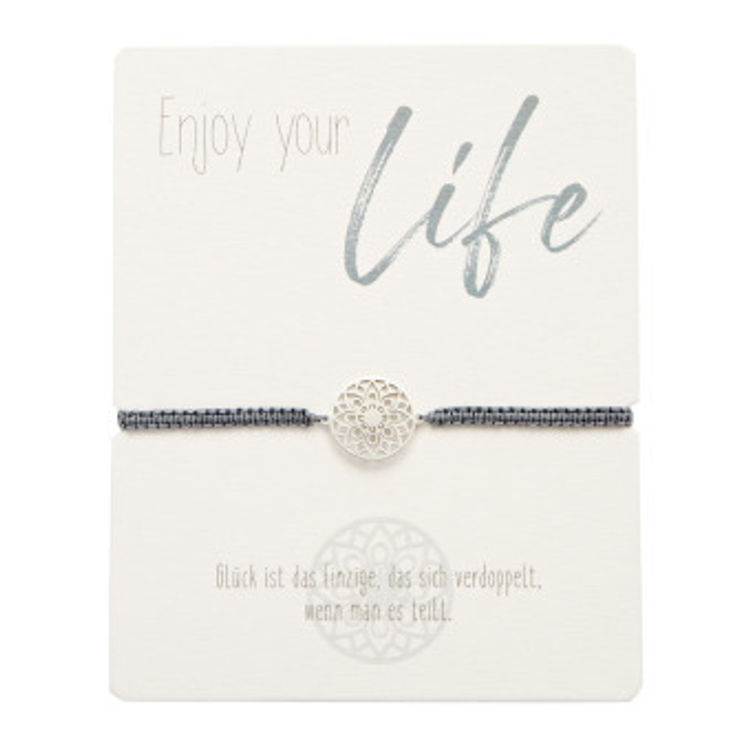 Armband - Enjoy your life - Edelstahl - Mandala des Glücks - grau |  Weltbild.at