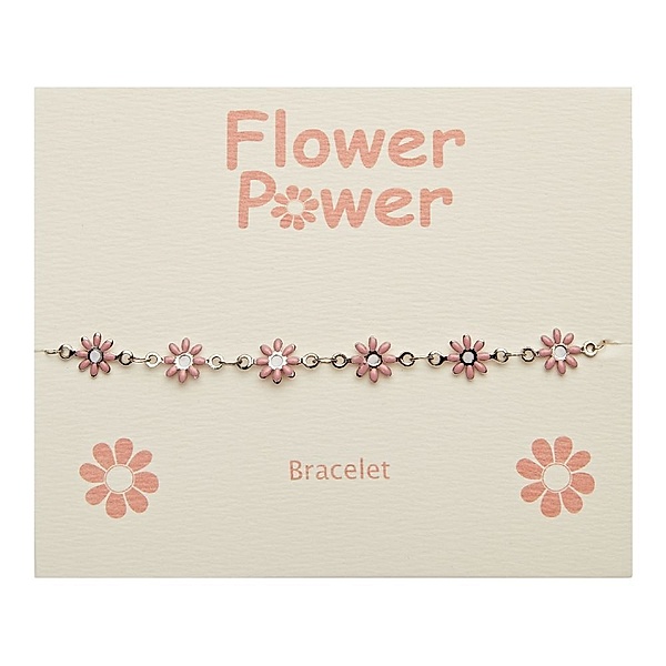 Armband - Flower Power - Edelstahl - Pink