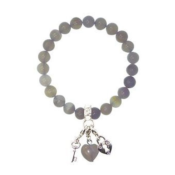 Armband mit Echtsteinen Achat natur, Crystals