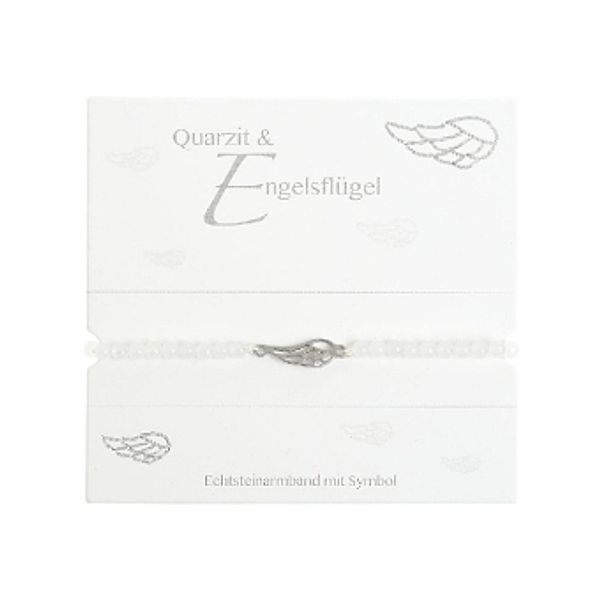 Armband mit Echtsteinen Quarzit mit Symbol Engelsflügel, Crystals