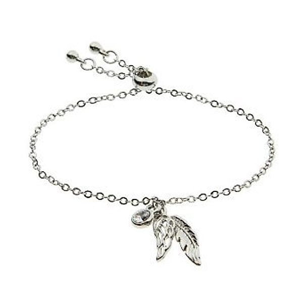 Armband mit Engelsfeder silber, Crystals