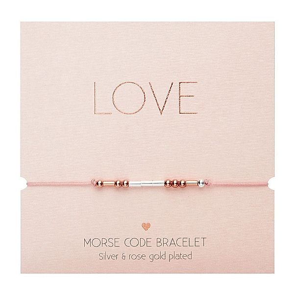 Armband - Morse Code - versilbert & rosévergoldet - Love