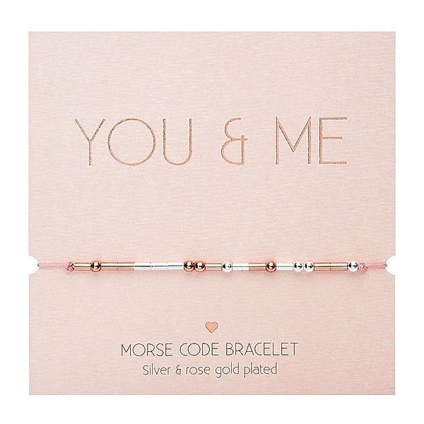 Armband - Morse Code - versilbert & rosévergoldet - You & me