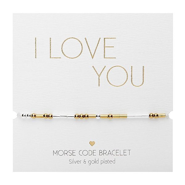 Armband - Morse Code - versilbert & vergoldet - I love you