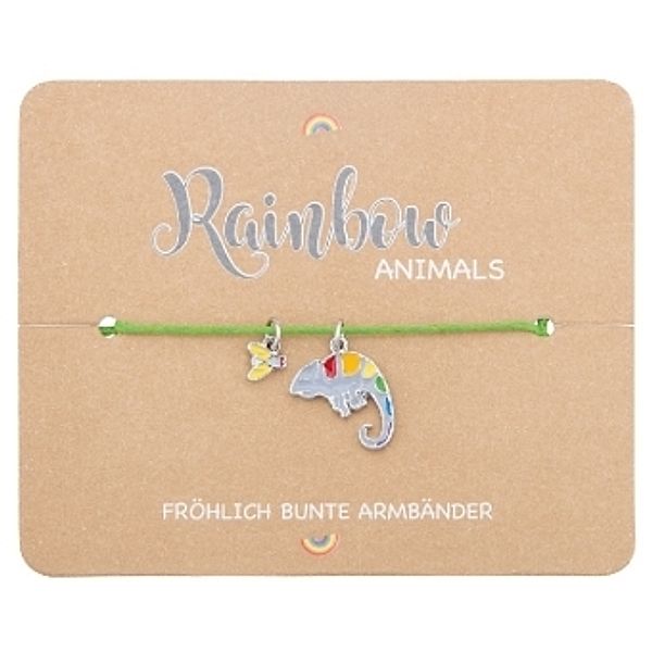 Armband - Rainbow Animals - Chamäleon, Crystals
