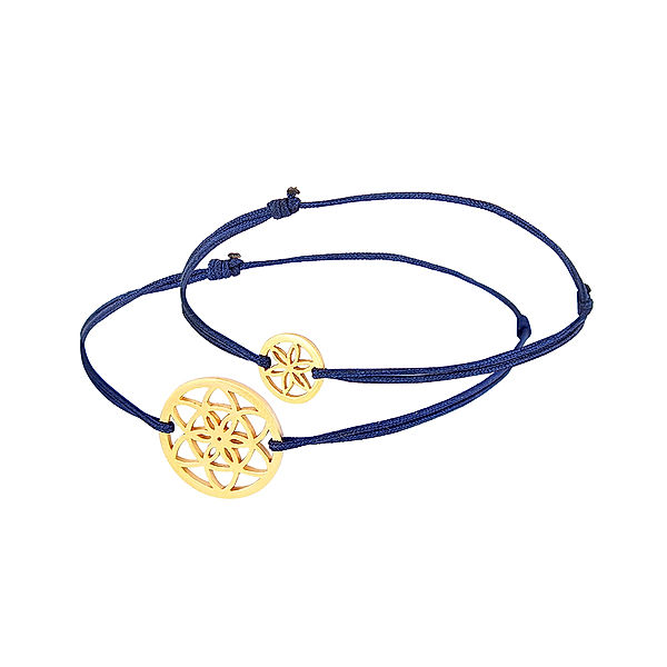 Elli Armband-Set LEBENSBLUME für Mami und Kind 925er Silber vergoldet in blau