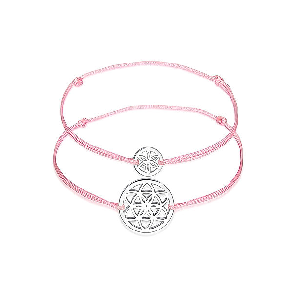 Elli Armband-Set LEBENSBLUME für Mutter und Kind 925er Sterling Silber in rosa