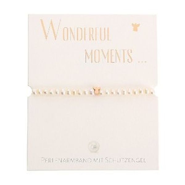 Armband - Wonderful moments - Perlenarmband mit Schutzengel - rosévergoldet, Crystals