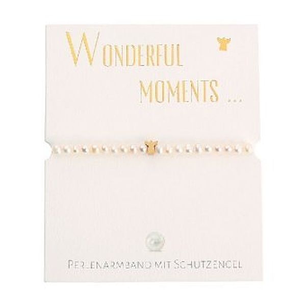 Armband - Wonderful moments - Perlenarmband mit Schutzengel - vergoldet, Crystals