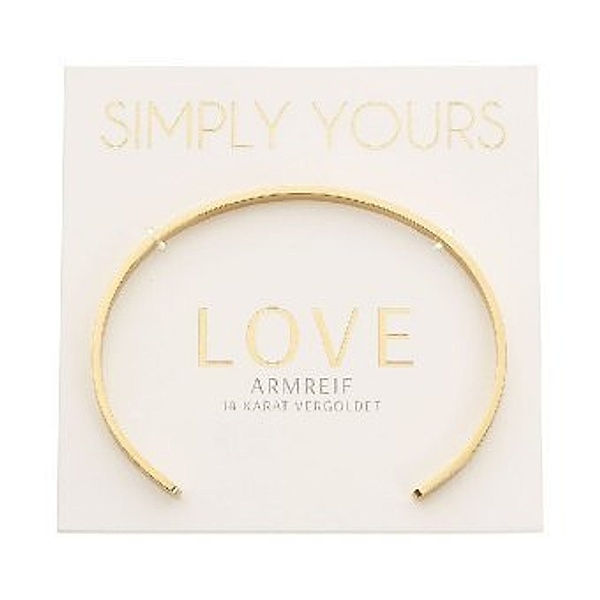 Armreif - Simply yours - 14 Karat vergoldet - Love, Crystals