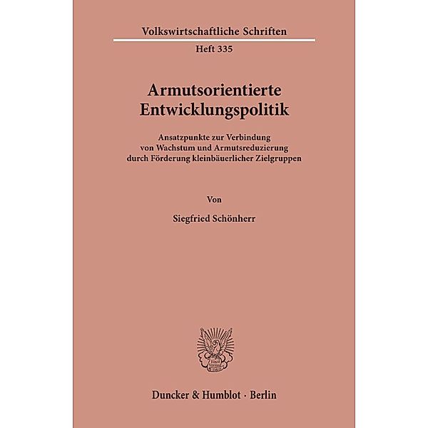 Armutsorientierte Entwicklungspolitik., Siegfried Schönherr