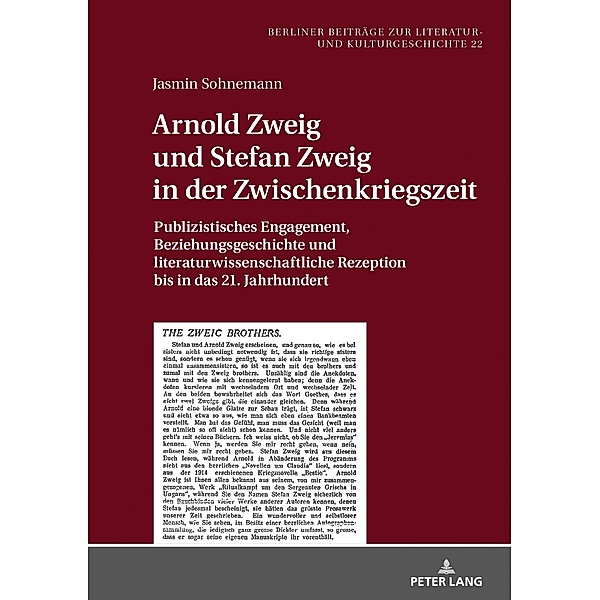 Arnold Zweig und Stefan Zweig in der Zwischenkriegszeit, Sohnemann Jasmin Sohnemann
