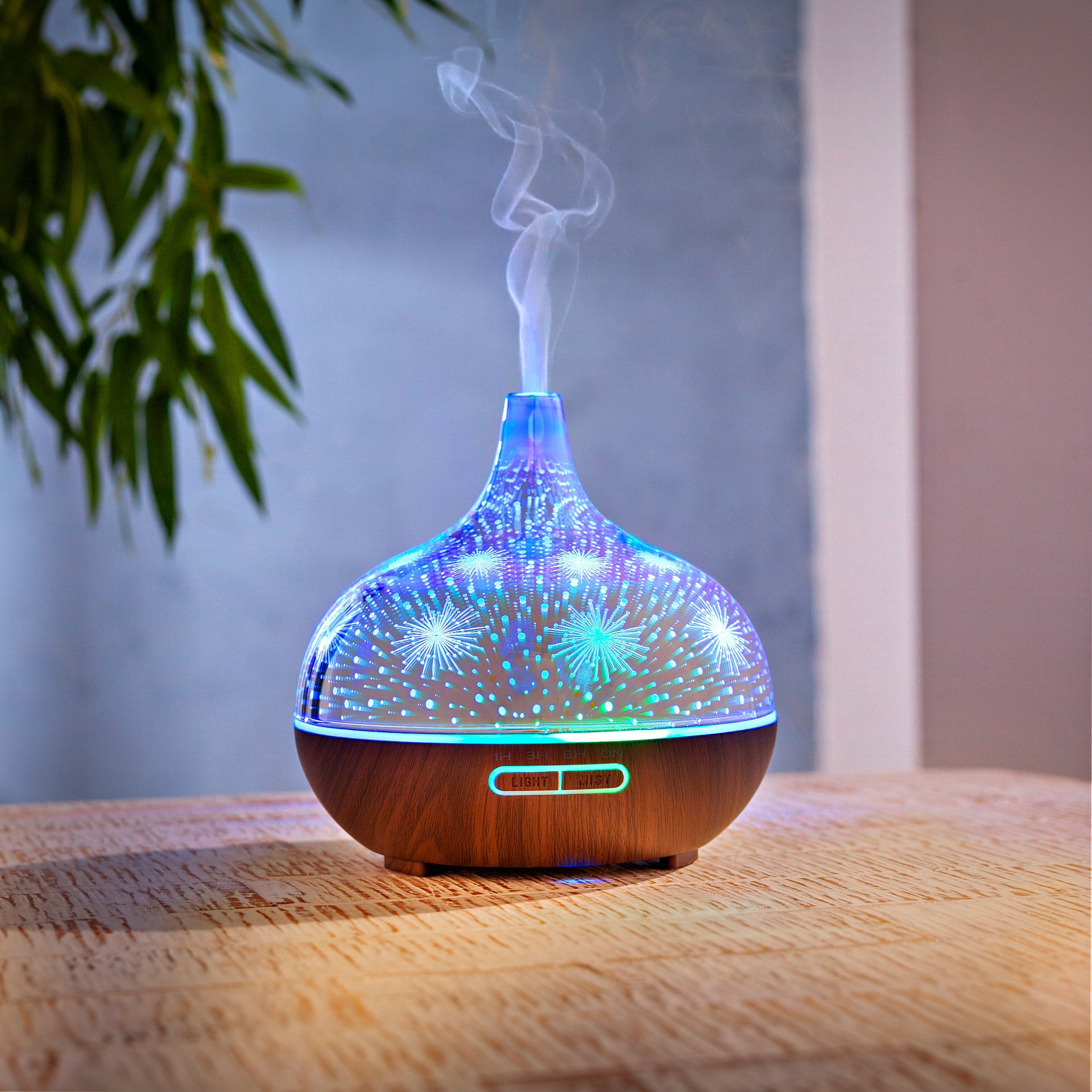 Aroma-Diffusor aus mundgeblasenem Glas, mit Farb-LED, 120 ml - Ihr  Elektronik-Versand in der Schweiz