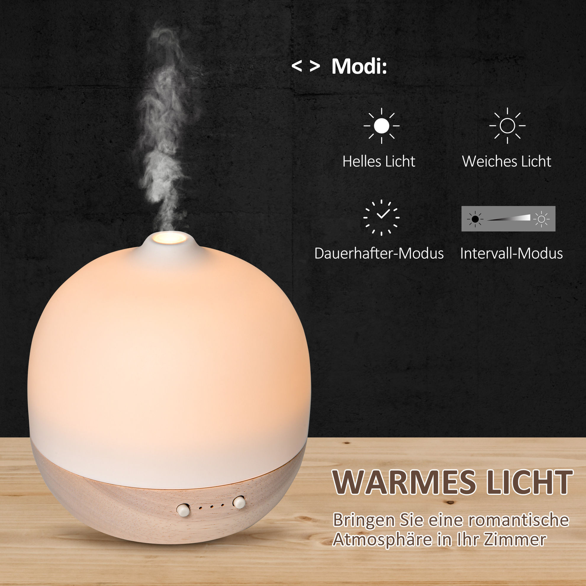 Aroma Diffusor 2-in-1 Funktion, 7 LED Farben, auto-abschaltung
