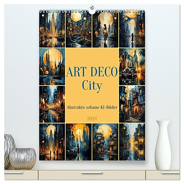 ART DECO City (hochwertiger Premium Wandkalender 2024 DIN A2 hoch), Kunstdruck in Hochglanz, Cathrin Illgen