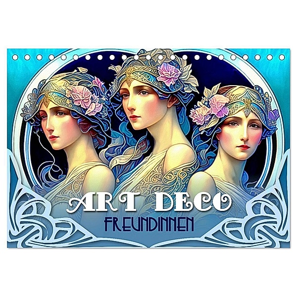 Art Deco Freundinnen (Tischkalender 2025 DIN A5 quer), CALVENDO Monatskalender, Calvendo, Garrulus glandarius