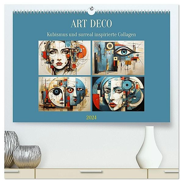 Art Deco. Kubismus und surreal inspirierte Collagen (hochwertiger Premium Wandkalender 2024 DIN A2 quer), Kunstdruck in Hochglanz, Rose Hurley