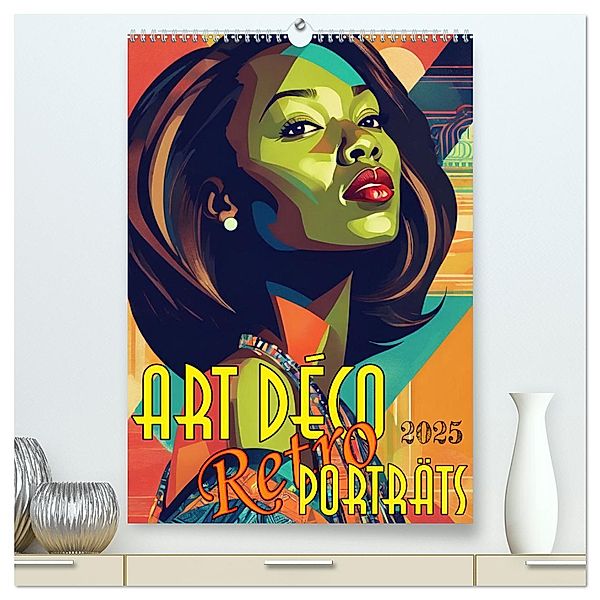 Art Deco Retro Porträts (hochwertiger Premium Wandkalender 2025 DIN A2 hoch), Kunstdruck in Hochglanz, Calvendo, Werner Braun