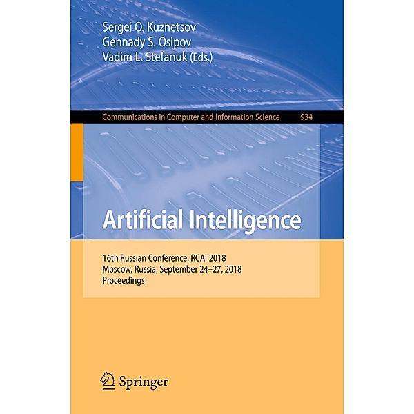 Artificial Intelligence / Communications in Computer and Information Science Bd.934