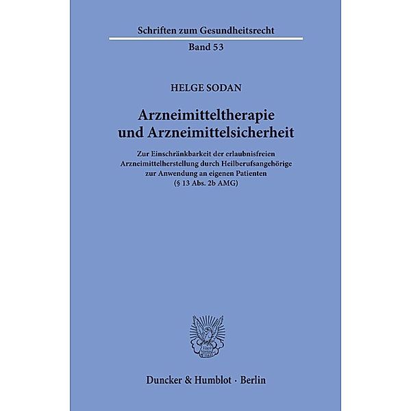 Arzneimitteltherapie und Arzneimittelsicherheit., Helge Sodan