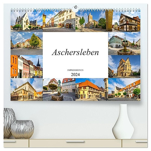 Aschersleben Impressionen (hochwertiger Premium Wandkalender 2024 DIN A2 quer), Kunstdruck in Hochglanz, Dirk Meutzner