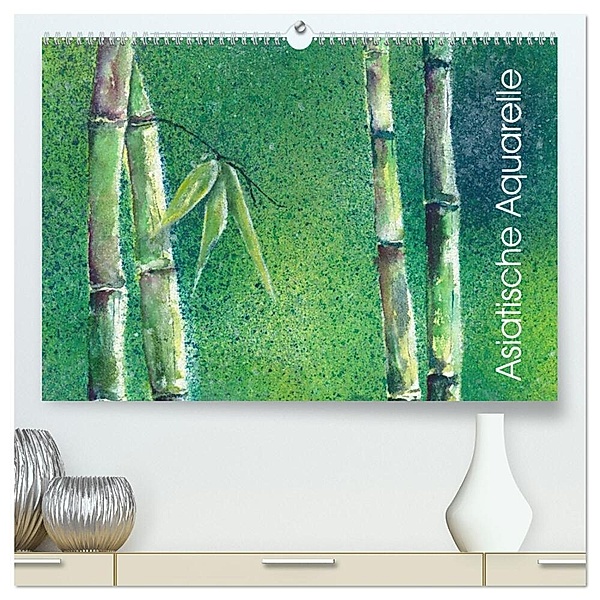 Asiatische Aquarelle (hochwertiger Premium Wandkalender 2025 DIN A2 quer), Kunstdruck in Hochglanz, Calvendo, Jitka Krause