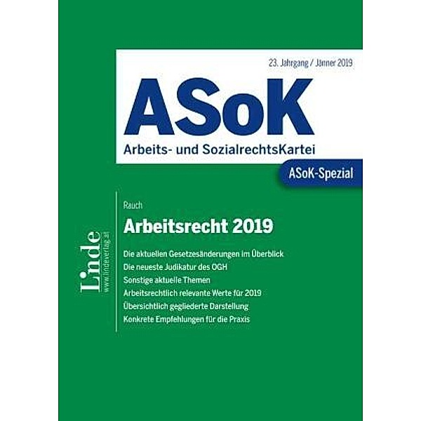ASoK-Spezial Arbeitsrecht 2019, Thomas Rauch