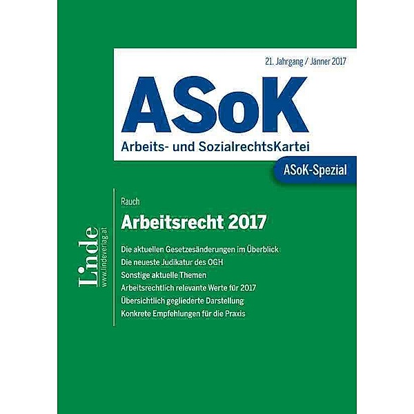 ASoK-Spezial / ASoK-Spezial Arbeitsrecht 2017 (f. Österreich), Thomas Rauch