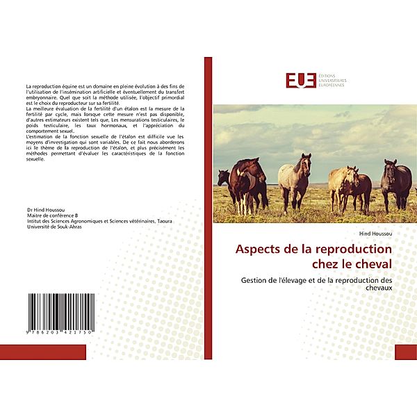 Aspects de la reproduction chez le cheval, Hind HOUSSOU