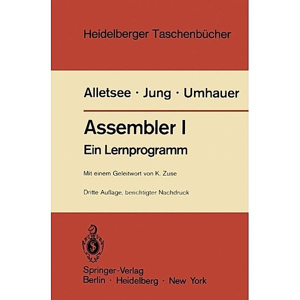 Assembler I / Heidelberger Taschenbücher Bd.140, Rainer Alletsee, Horst Jung, Gerd F. Umhauer