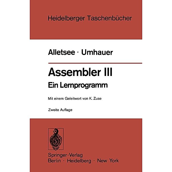 Assembler III / Heidelberger Taschenbücher Bd.142, Rainer Alletsee, Gerd F. Umhauer