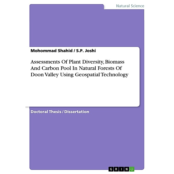Assessments Of Plant Diversity, Biomass And Carbon Pool In Natural Forests Of Doon Valley Using Geospatial Technology, Mohommad Shahid, S. P. Joshi
