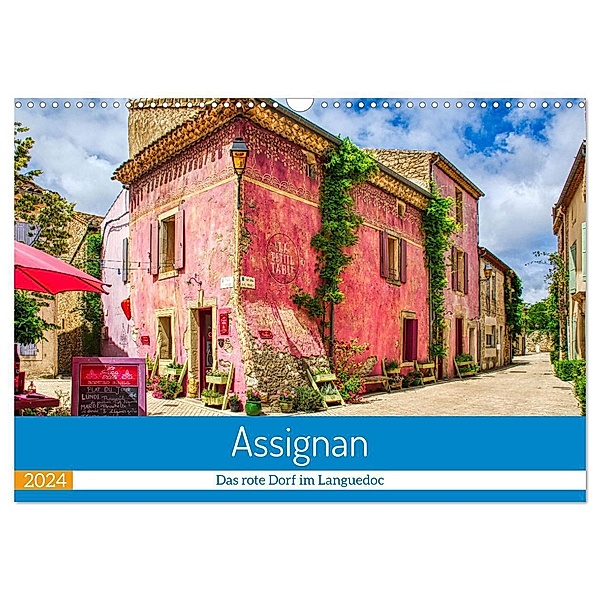 Assignan - Das rote Dorf im Languedoc (Wandkalender 2024 DIN A3 quer), CALVENDO Monatskalender, Thomas Bartruff