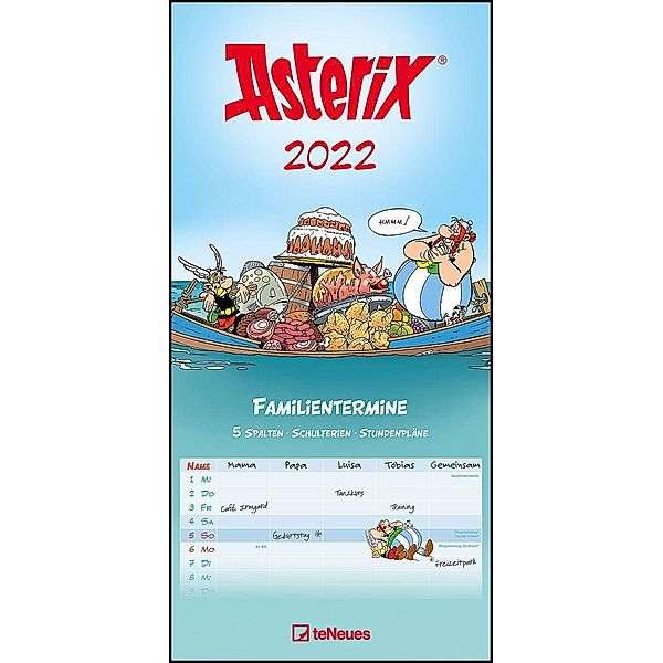 Asterix 2022 Familienplaner - Familien-Timer - Termin-Planer - Kids - Kinder-Kalender - Familien-Kalender - 22x45