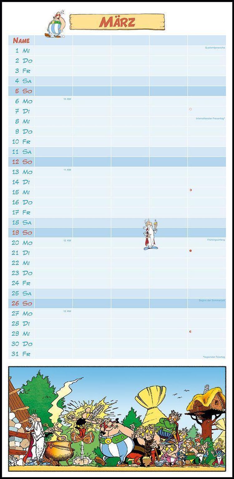 Asterix 2023 Familienplaner - Familien-Timer - Termin-Planer - Kids -  Kinder-Kalender - Familien-Kalender - 22x45 - Kalender bestellen