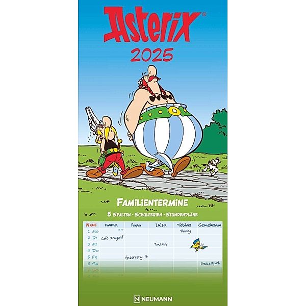 Asterix 2025 Familienplaner - Familien-Timer - Termin-Planer - Kids - Kinder-Kalender - Familien-Kalender - 22x45