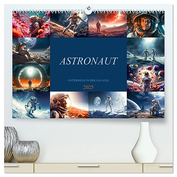 Astronaut - Unterwegs in der Galaxie (hochwertiger Premium Wandkalender 2025 DIN A2 quer), Kunstdruck in Hochglanz, Calvendo, Dirk Meutzner