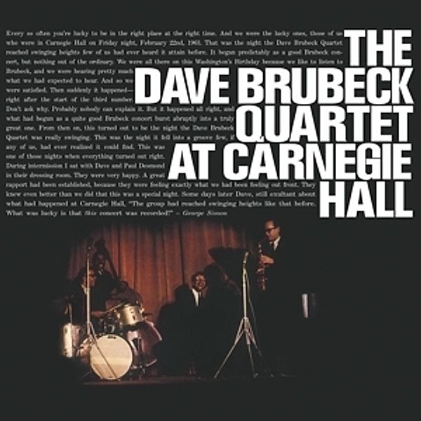 At Carnegie Hall (Vinyl), Dave Quartet Brubeck