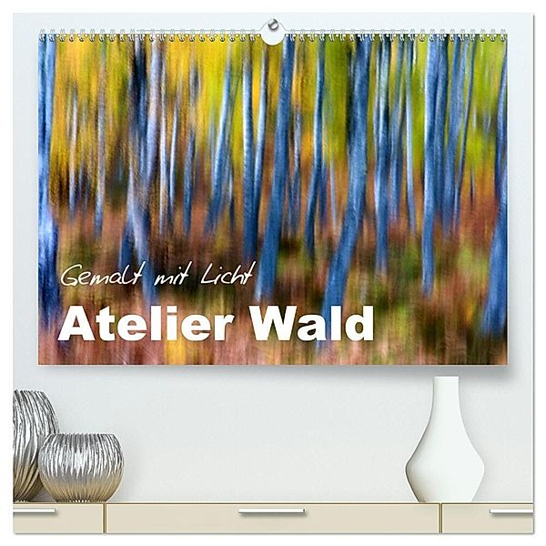 Atelier Wald - gemalt mit Licht (hochwertiger Premium Wandkalender 2024 DIN A2 quer), Kunstdruck in Hochglanz, Ferry Böhme