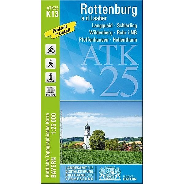 ATK25 Amtliche Topographische Karte 1:25000 Bayern / K13 / Amtliche Topographische Karte Bayern Rottenburg a.d.Laaber, Breitband und Vermessung, Bayern, Landesamt für Digitalisierung