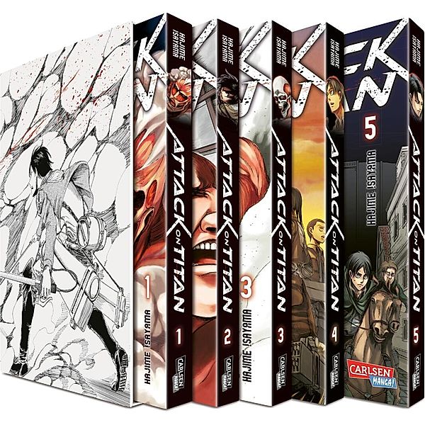 Attack on Titan, Bände 1-5 im Sammelschuber mit Extra.Bd.1-5, Hajime Isayama