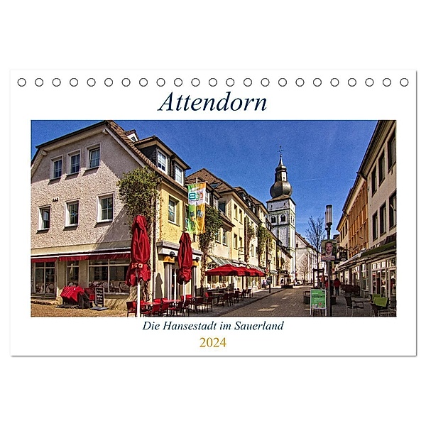 Attendorn, die Hansestadt im Sauerland (Tischkalender 2024 DIN A5 quer), CALVENDO Monatskalender, Detlef Thiemann