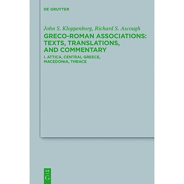 Attica, Central Greece, Macedonia, Thrace, John S. Kloppenborg, Richard S. Ascough