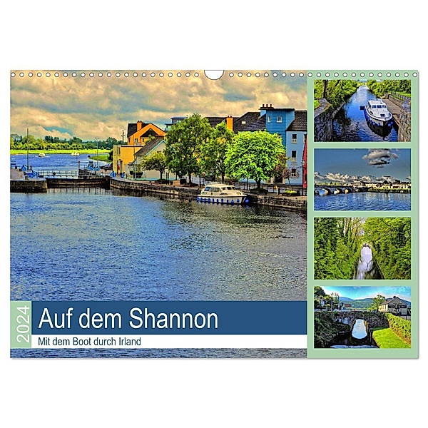 Auf dem Shannon - Mit dem Boot durch Irland (Wandkalender 2024 DIN A3 quer), CALVENDO Monatskalender, Christoph Stempel