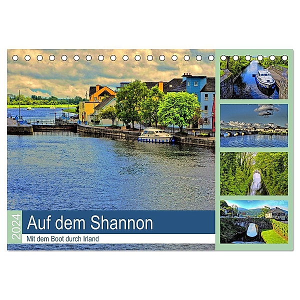 Auf dem Shannon - Mit dem Boot durch Irland (Tischkalender 2024 DIN A5 quer), CALVENDO Monatskalender, Christoph Stempel