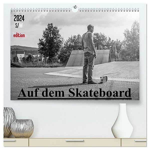 Auf dem Skateboard (hochwertiger Premium Wandkalender 2024 DIN A2 quer), Kunstdruck in Hochglanz, Michael Wenk